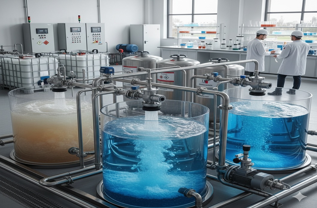 Productos químicos para tratamiento de agua, fertilizantes, compuestos químicos, activos farmacéuticos y elastómeros.